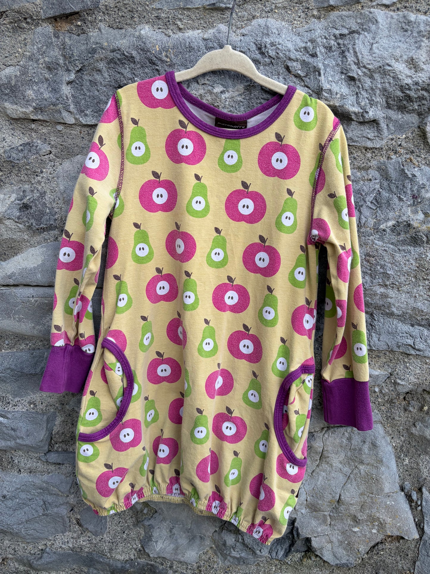 Apples&pears yellow dress 5-6y (110-116cm)