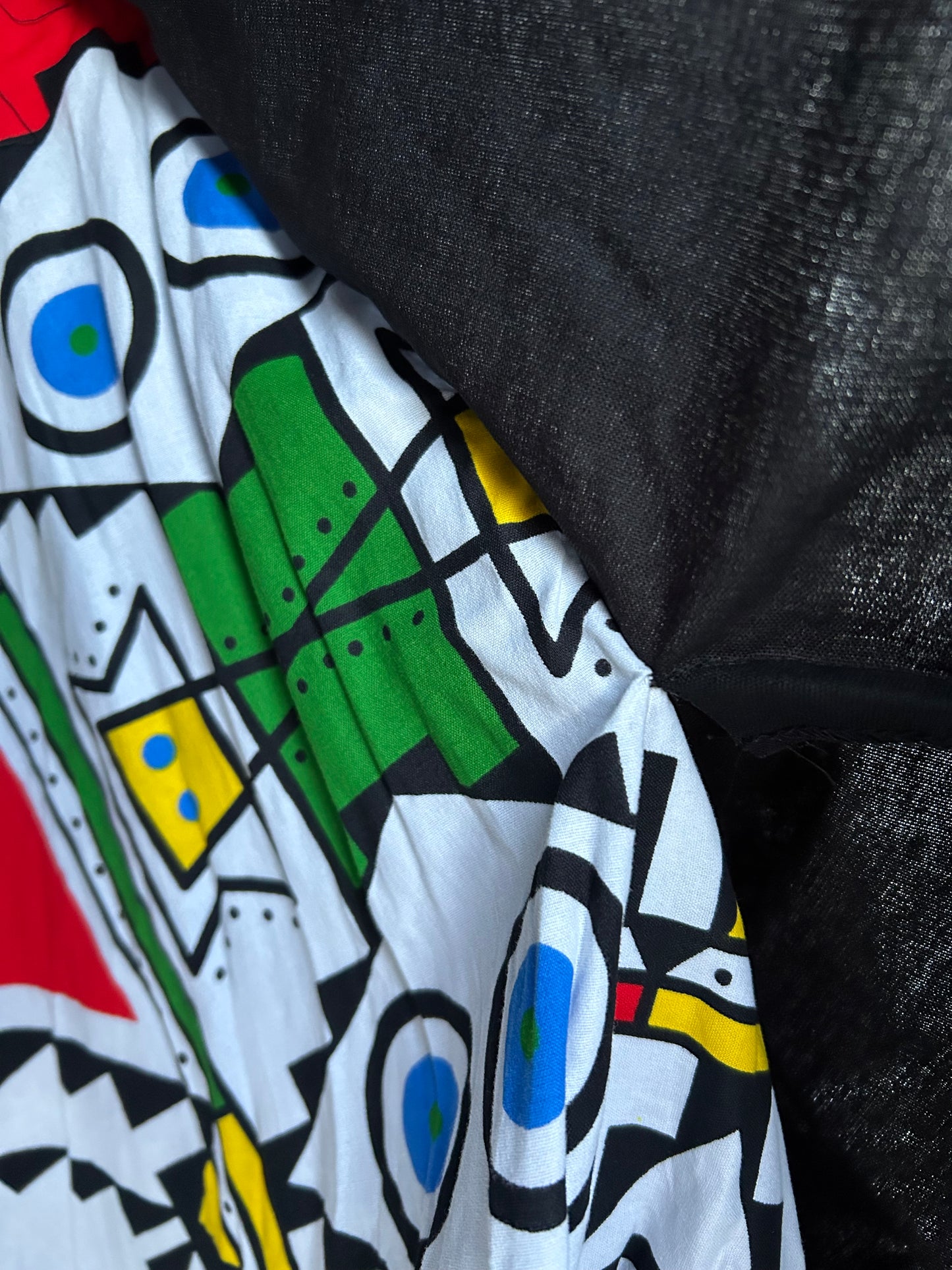 80s abstract Black&white skirt uk 18