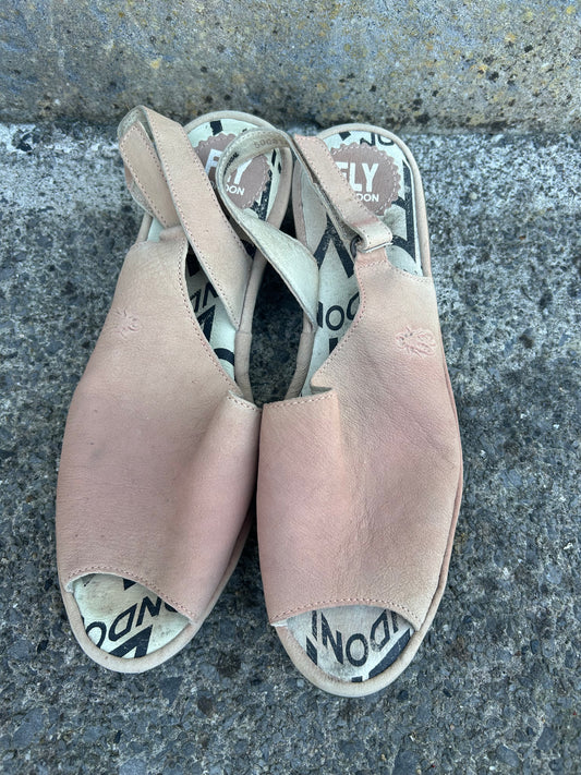 Beige wedge sandals  uk 6 (eu 39)