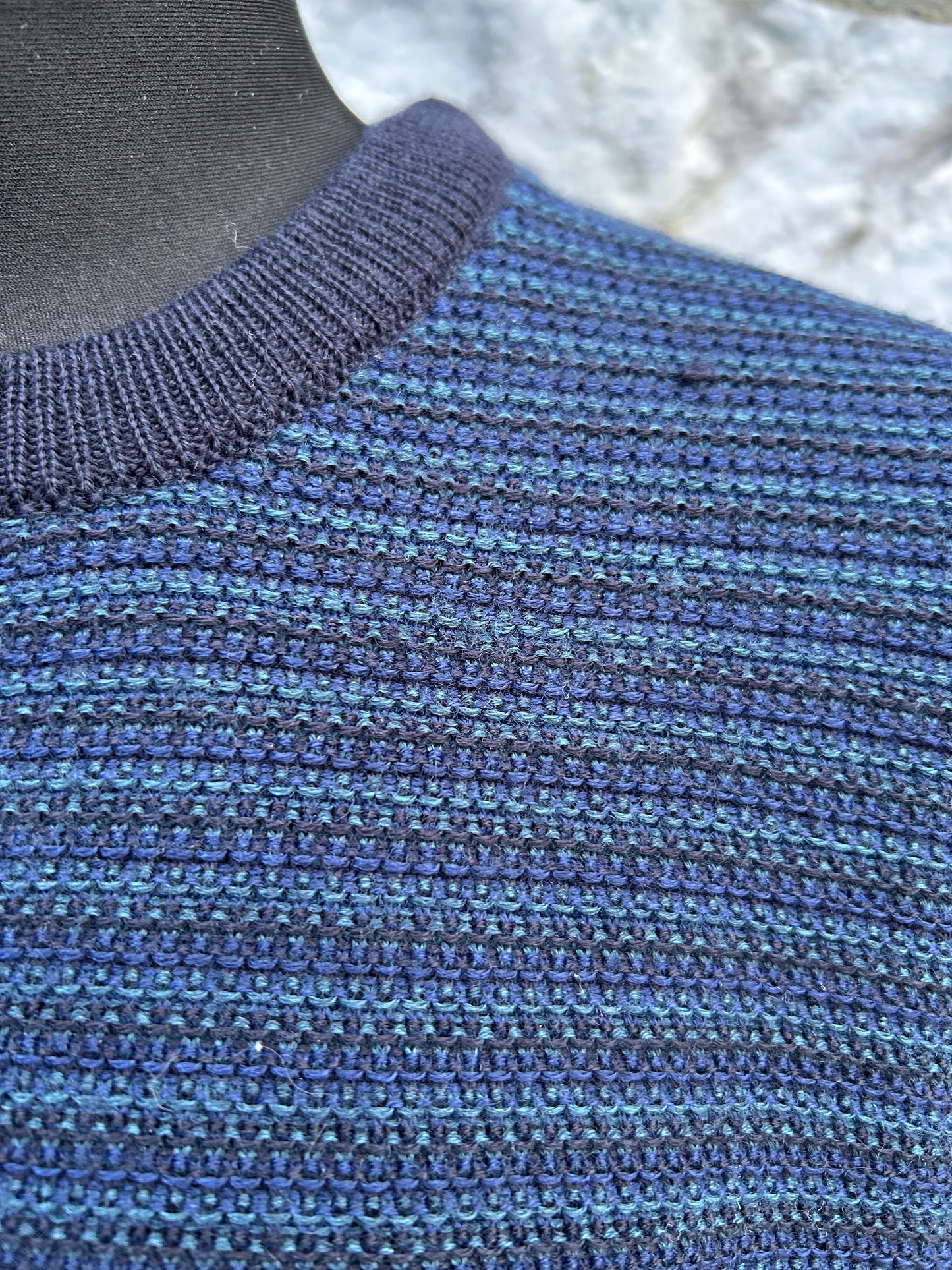 90s blue stripy jumper XL-XXL
