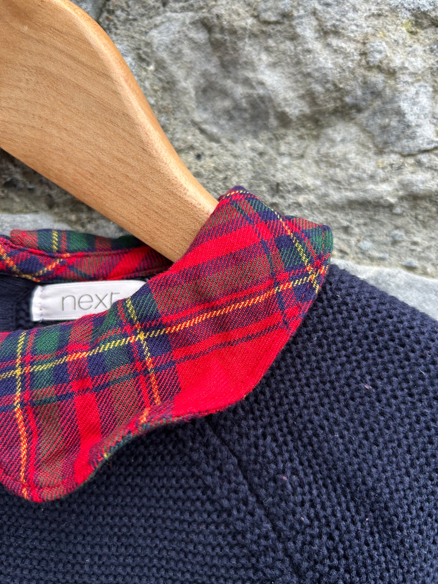 Navy&red check dress  5-6y (110-116cm)