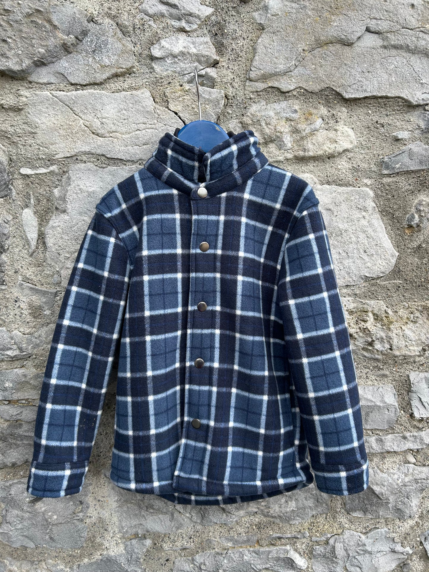 Blue&navy check fleece shirt   6-7y (116-122cm)