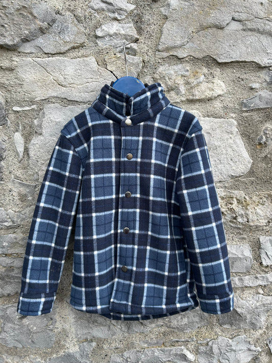 Blue&navy check fleece shirt   6-7y (116-122cm)