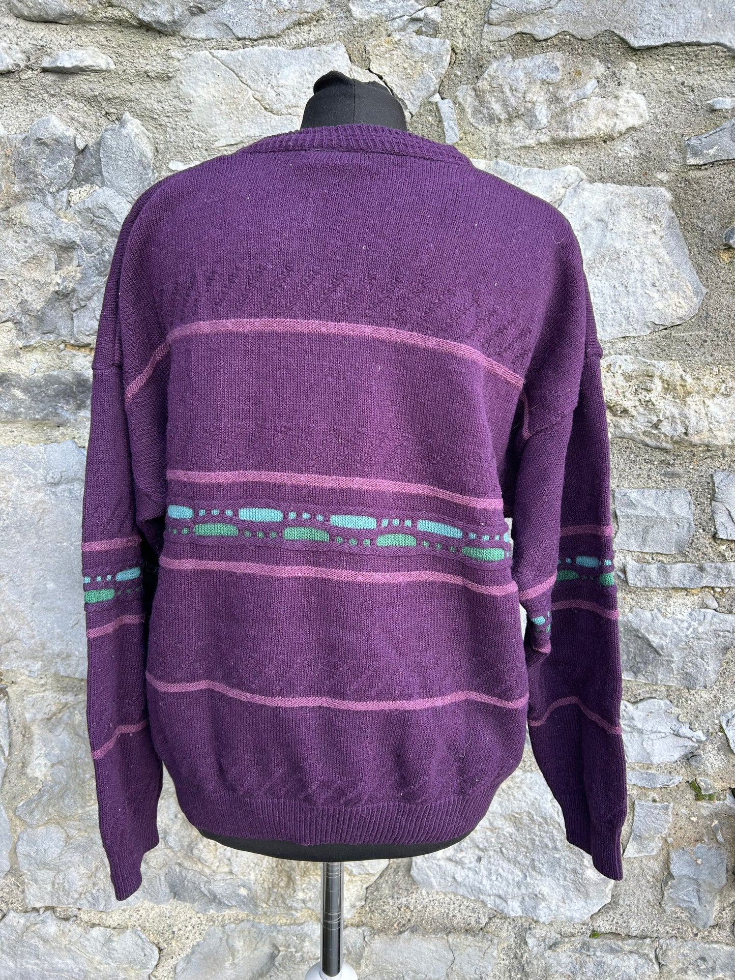 80s geometric purple jumper Medium