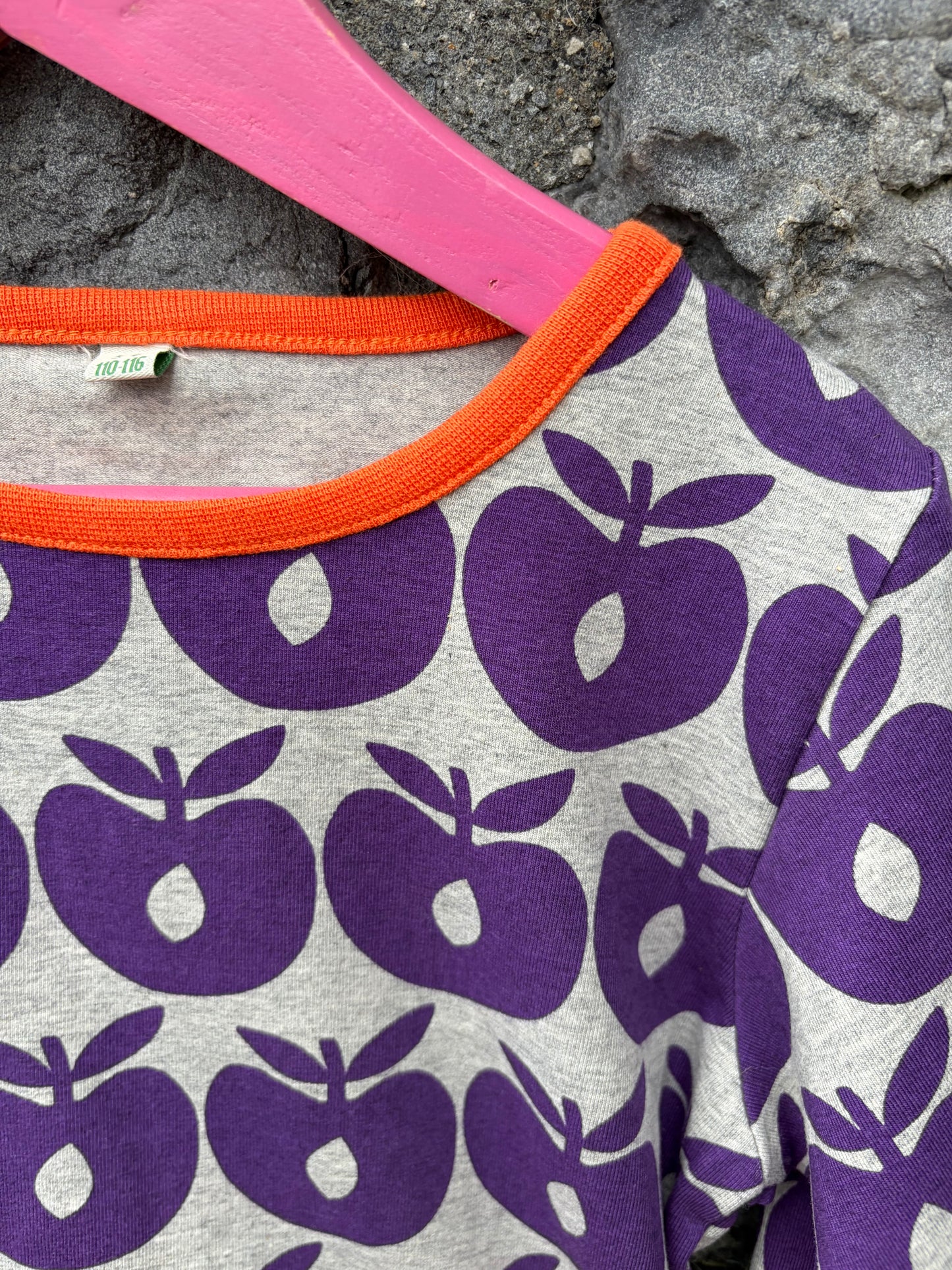 Purple apples grey top 5-6y (110-116cm)