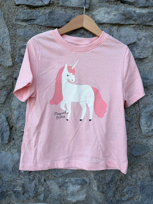Unicorn pink t-shirt  5-6y (110-116cm)