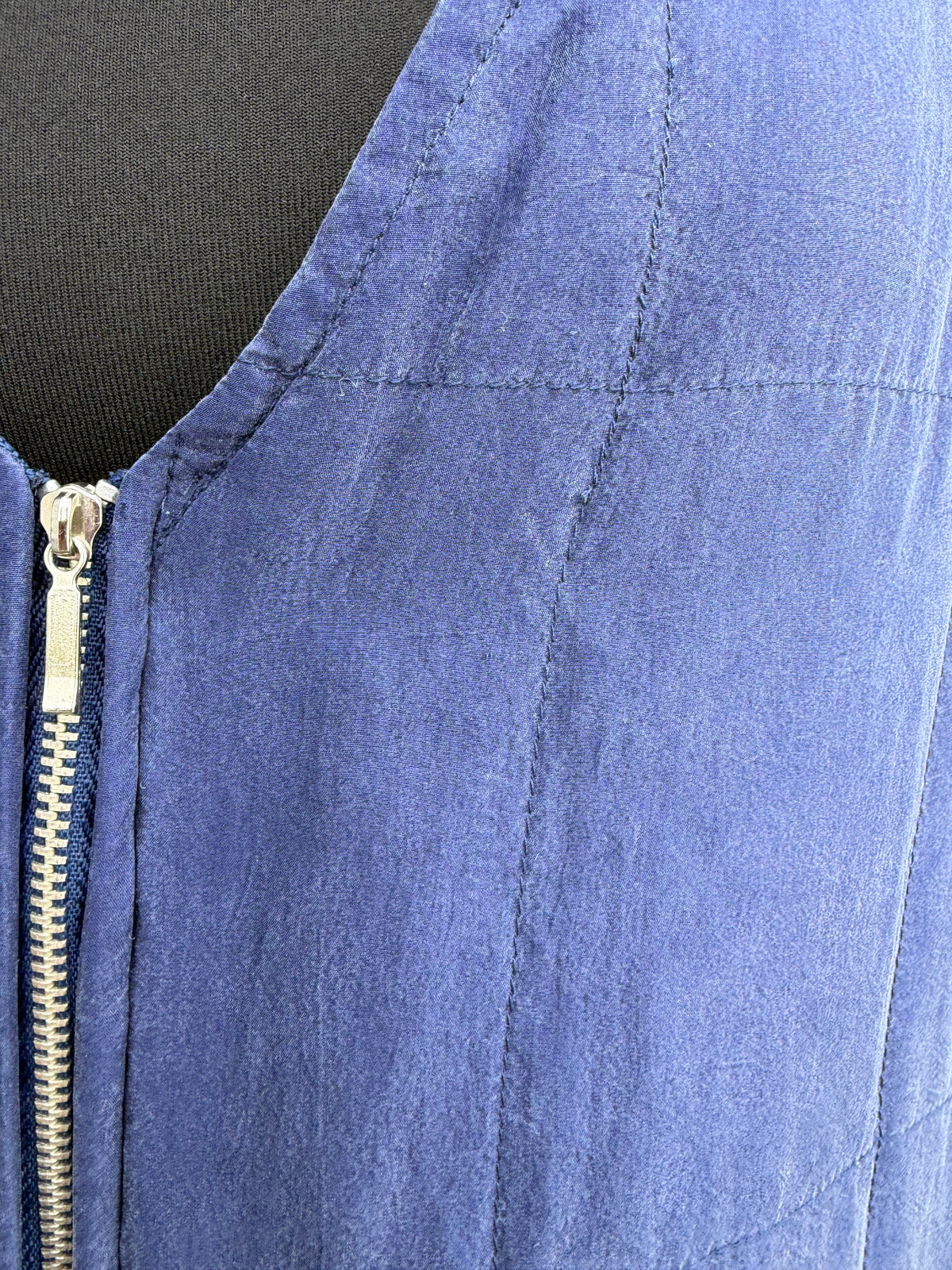 90s navy silk gilet uk 16