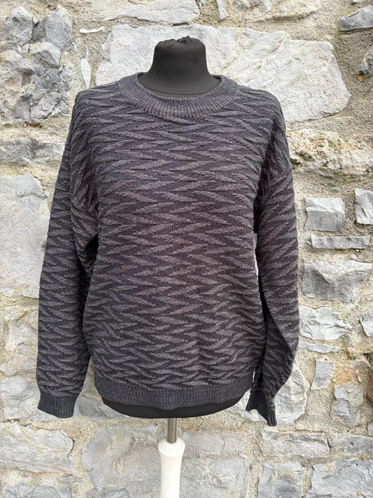 90s chevron grey jumper Small