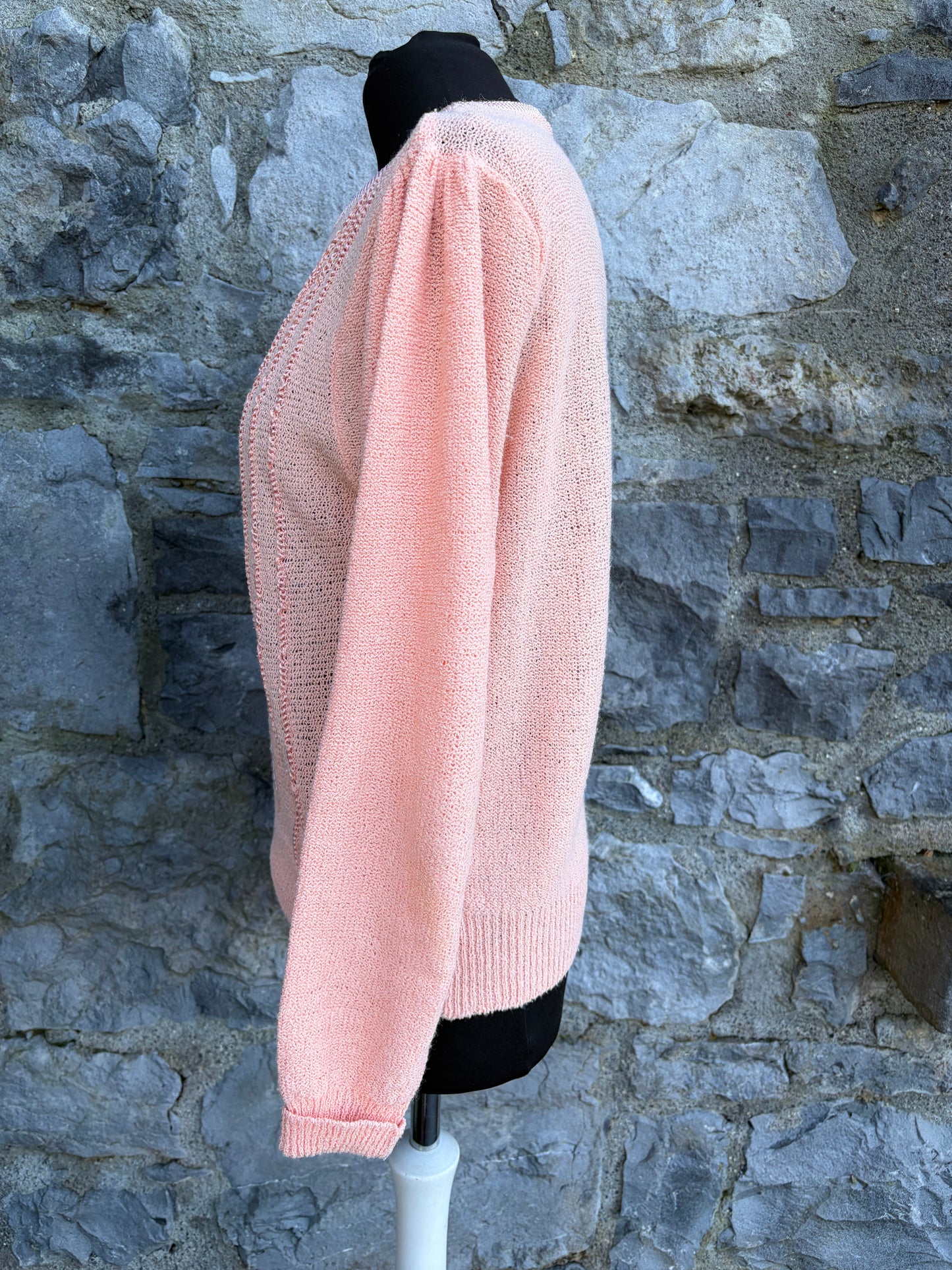 90s embroidered peach jumper uk 12