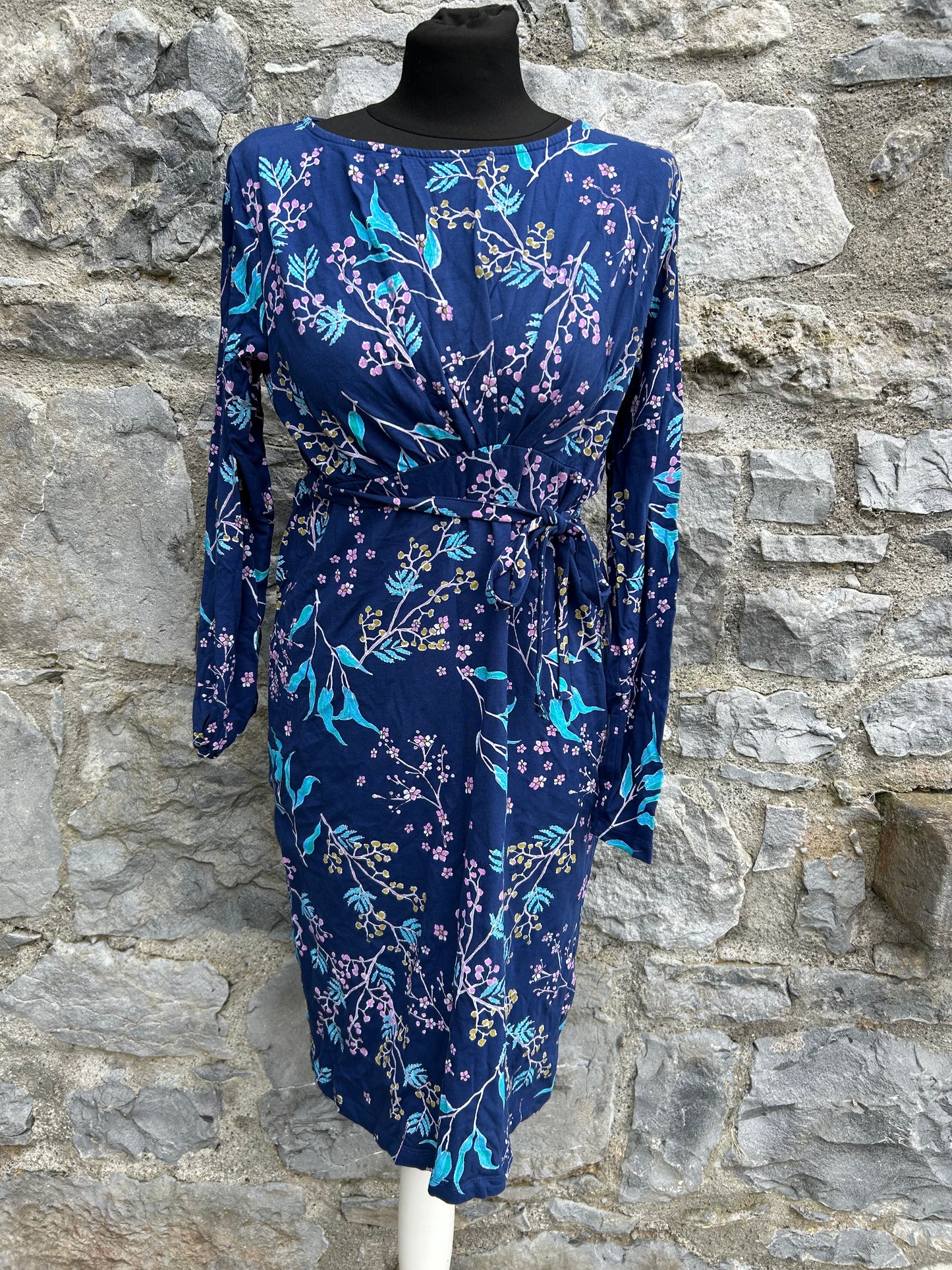 Navy blue floral maternity dress uk 8-10