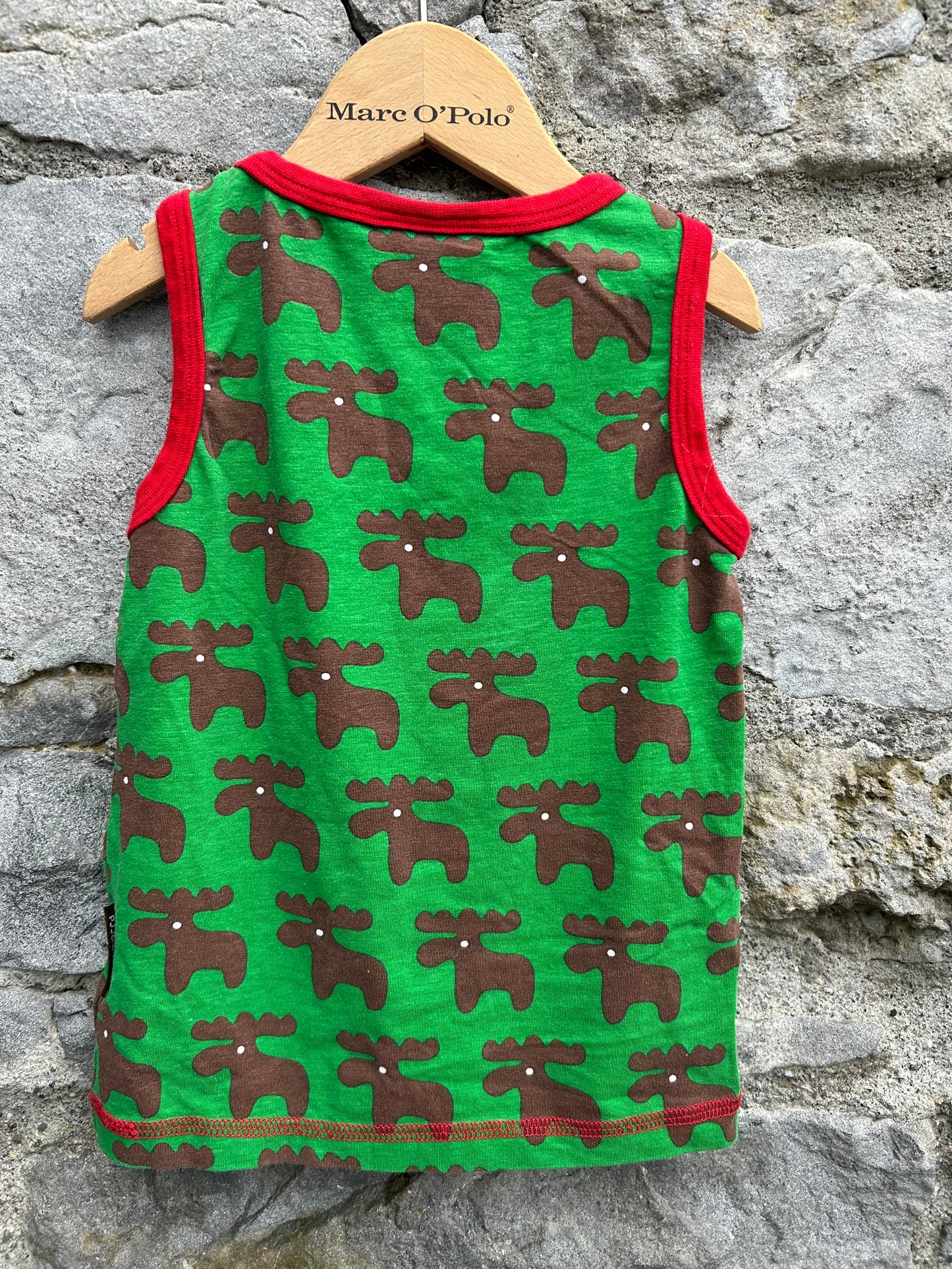 Moose green tank top  18-24m (86-92cm)