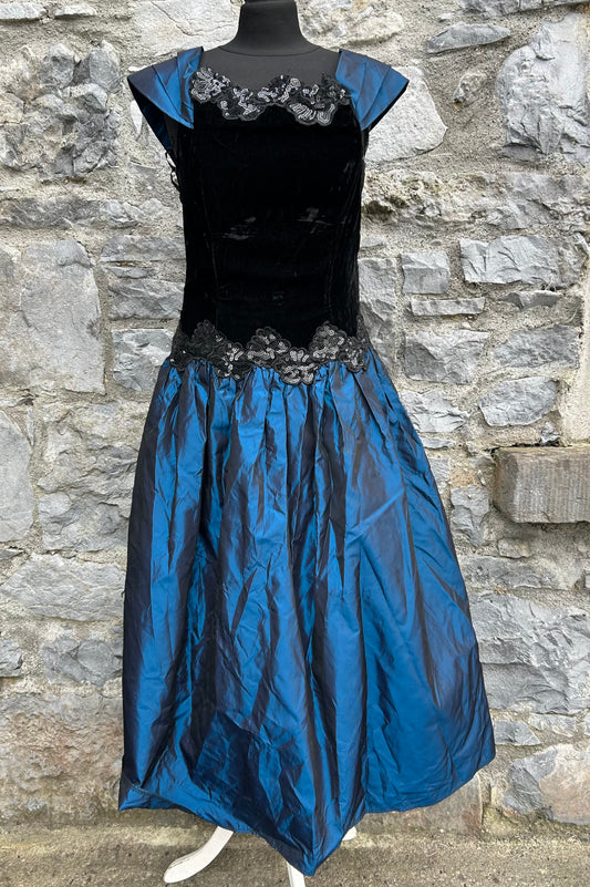 80’s prom black&blue Dress uk 10-12