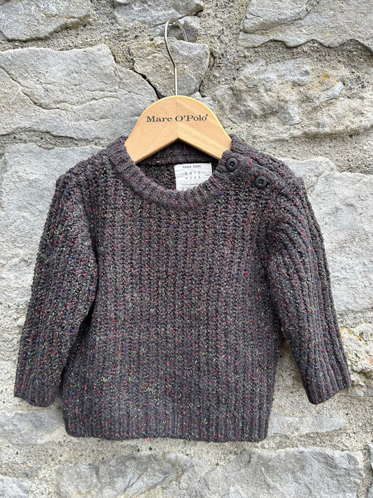 Dark brown melange jumper  6-9m (68-74cm)