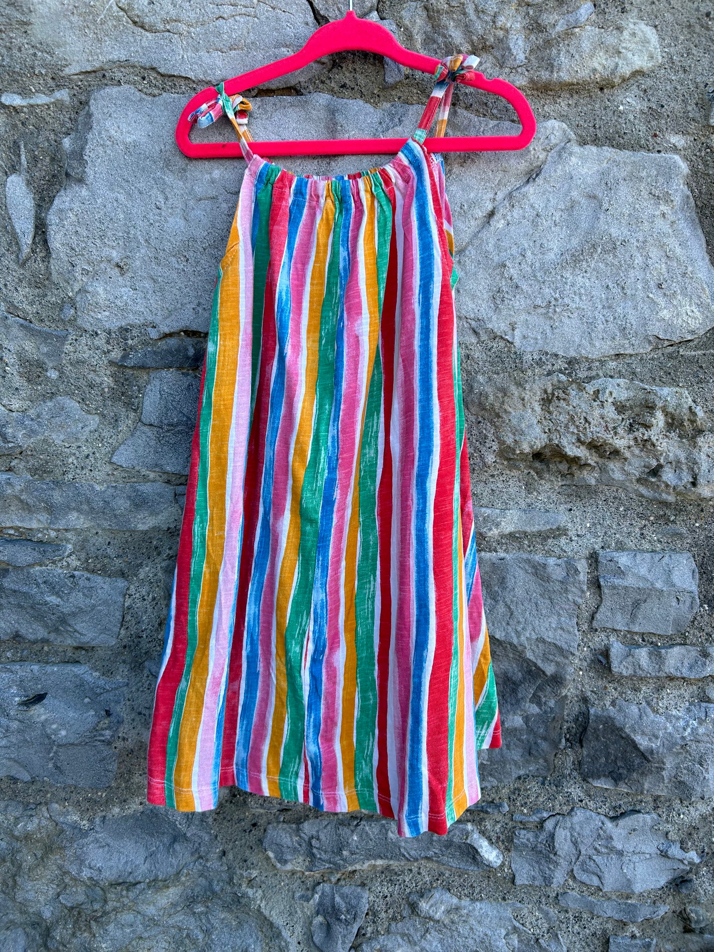 Rainbow stripes summer dress 7y (122cm)