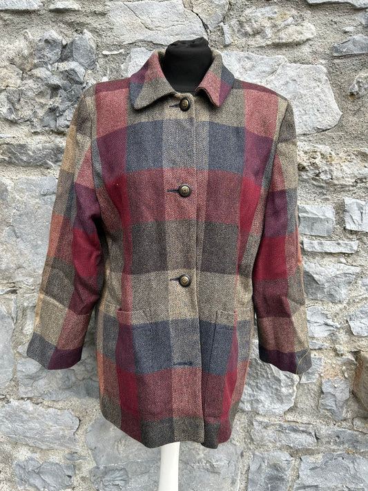 90s patchwork wool jacket uk 12