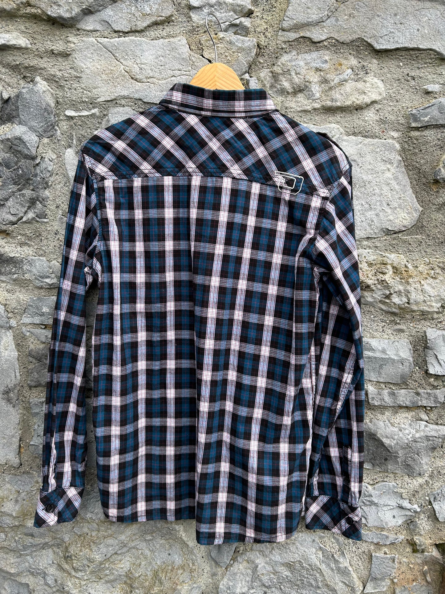 Navy check shirt 13-14y (158-164cm