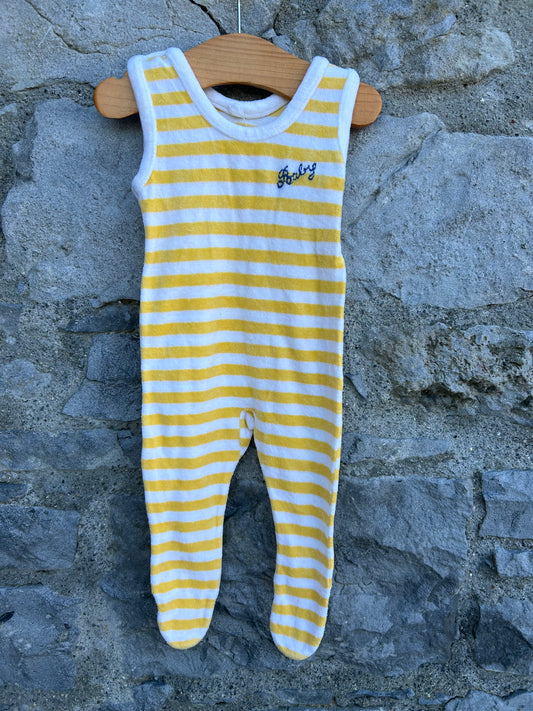 80s yellow stripy dungarees   3-6m (62-68cm)