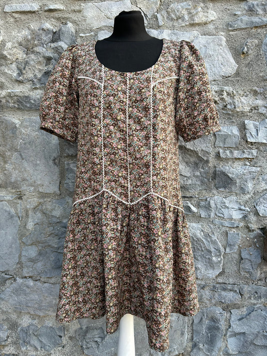 Brown floral dress uk 8