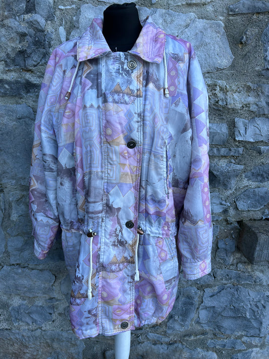 80s pink pastel geometric jacket uk 14-16