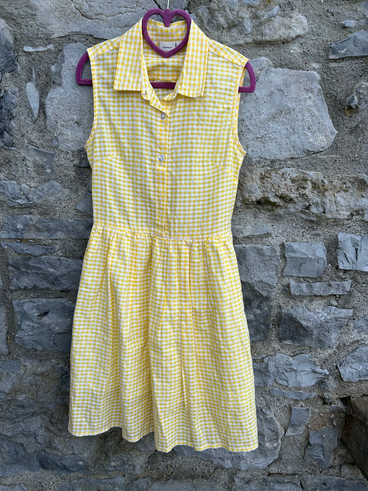 Yellow gingham dress   11y (146cm)