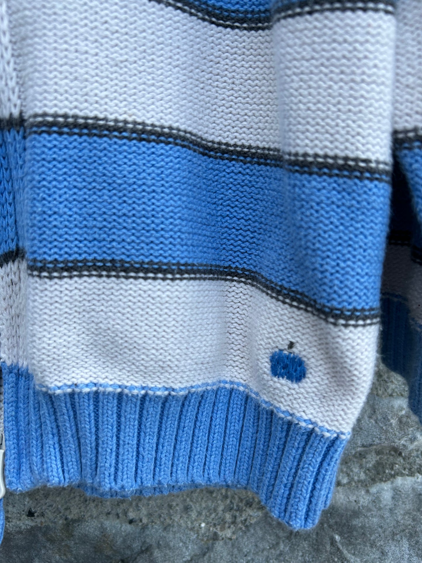 Blue stripy zipped cardigan  12-18m (80-86cm)