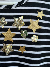 Load image into Gallery viewer, Black stripy stars dress  5y (110cm)
