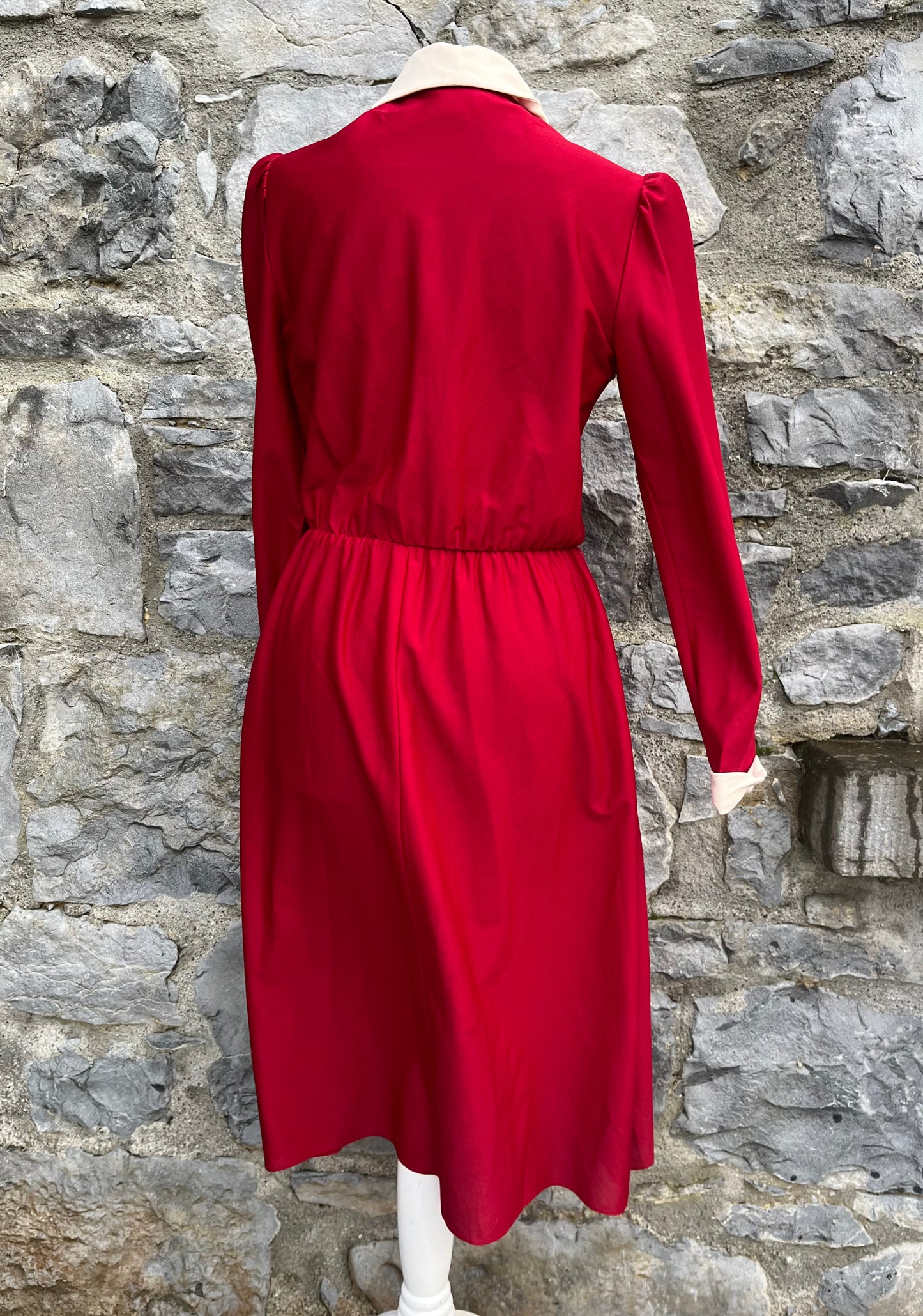 80s wine red dress uk 6-8