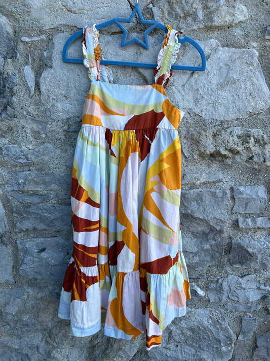 Brown abstract summer dress  5y (110cm)