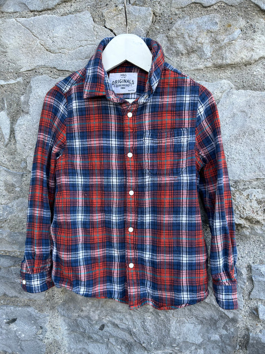 Red&navy check shirt  4-5y (104-110cm)