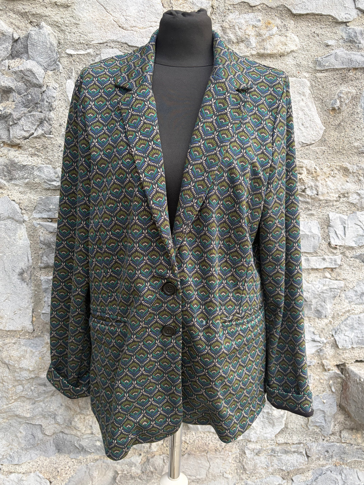 Daisy green geometric blazer uk 14-16
