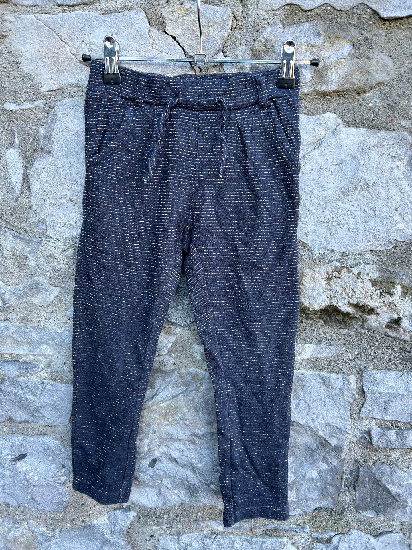 Gold stripes navy pants  5-6y (110-116cm)