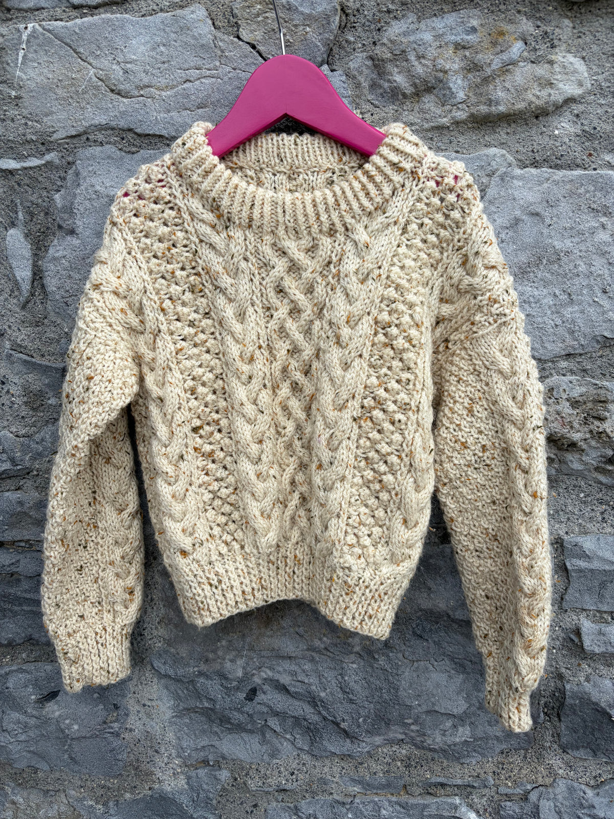 Aran style beige jumper  4-5y (104-110cm)