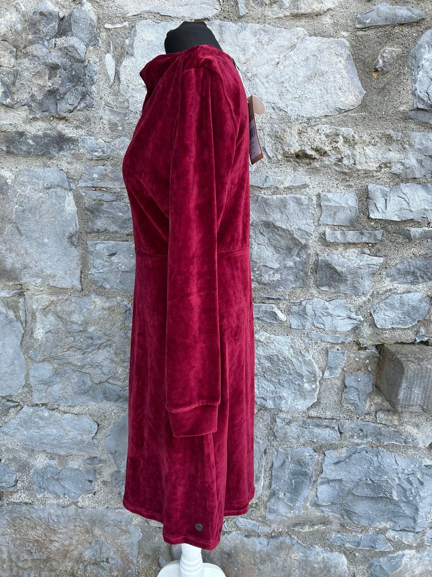 Burgundy velour dress uk 10-12