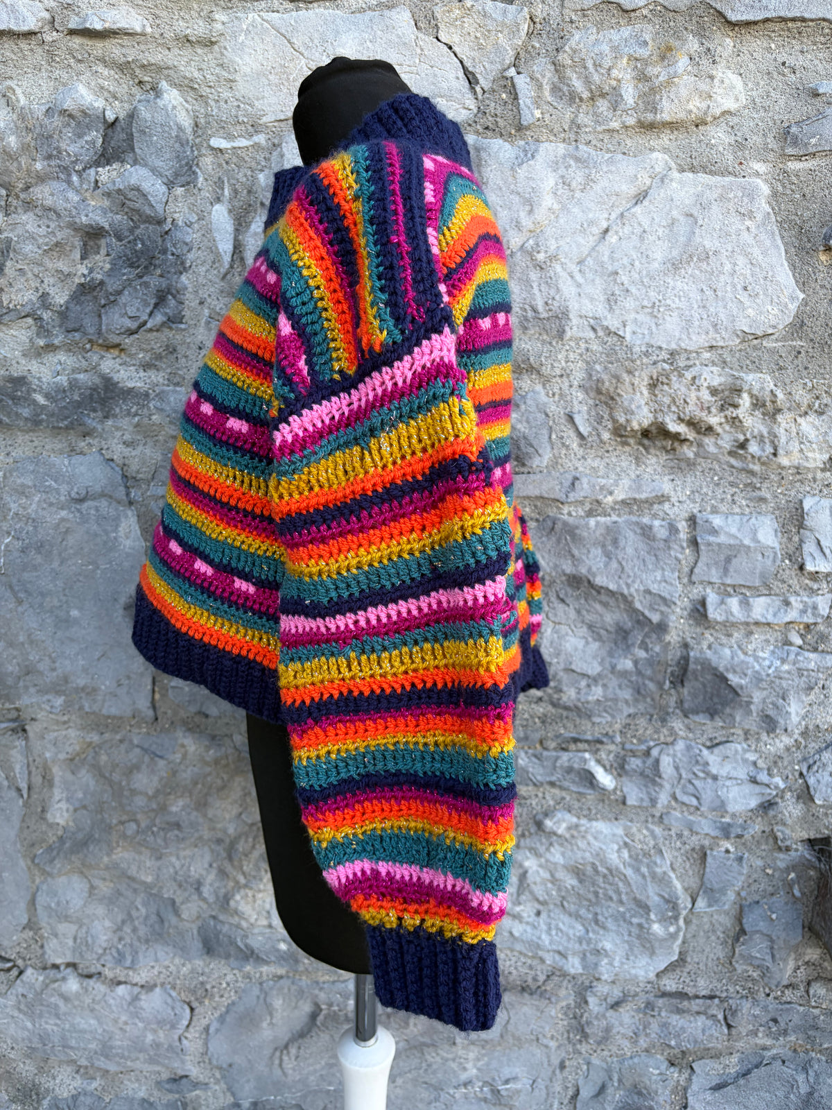 Colourful stripy cropped jumper uk 8-10