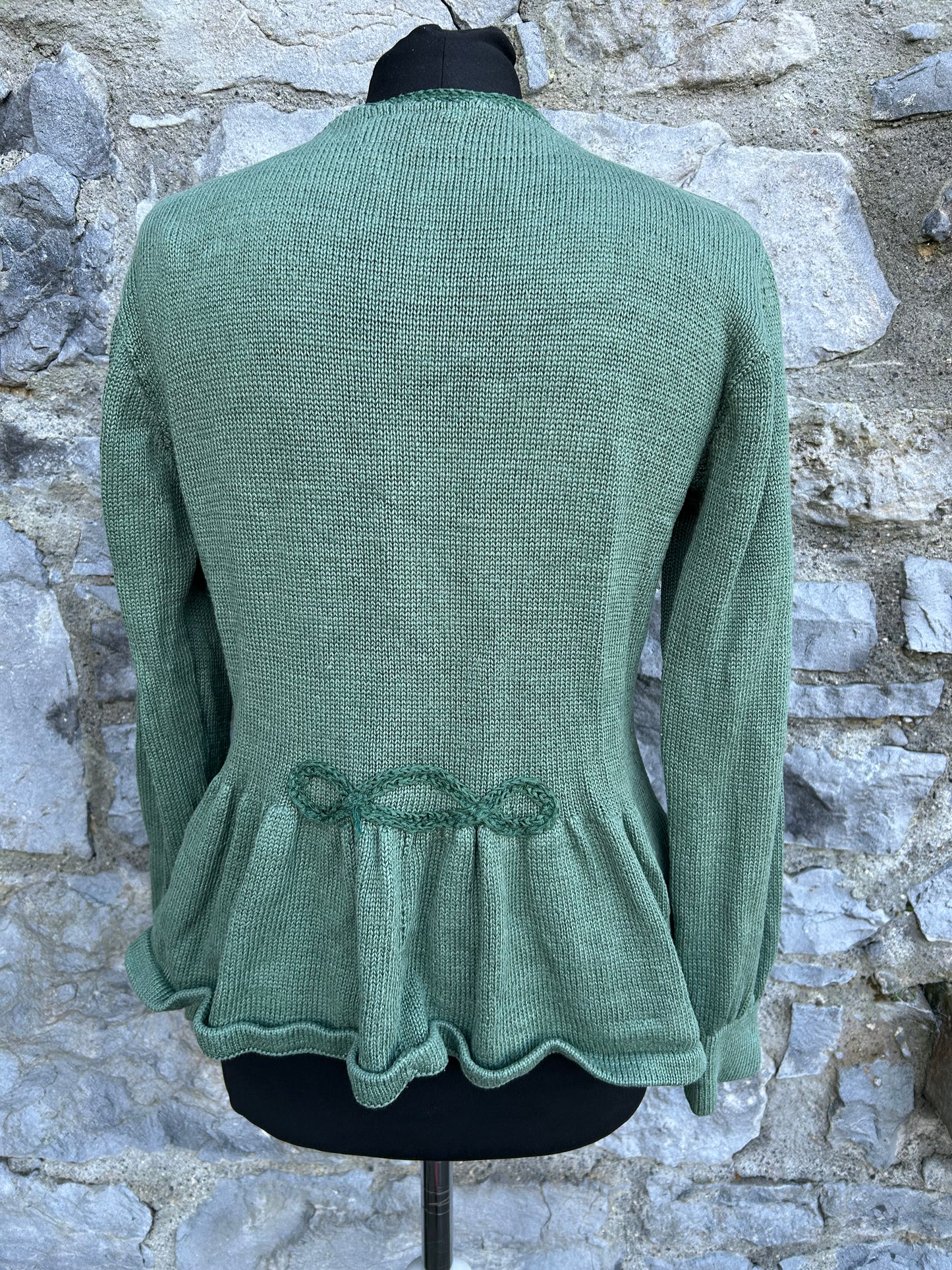 Forest green heavy knit cardigan uk 10-12