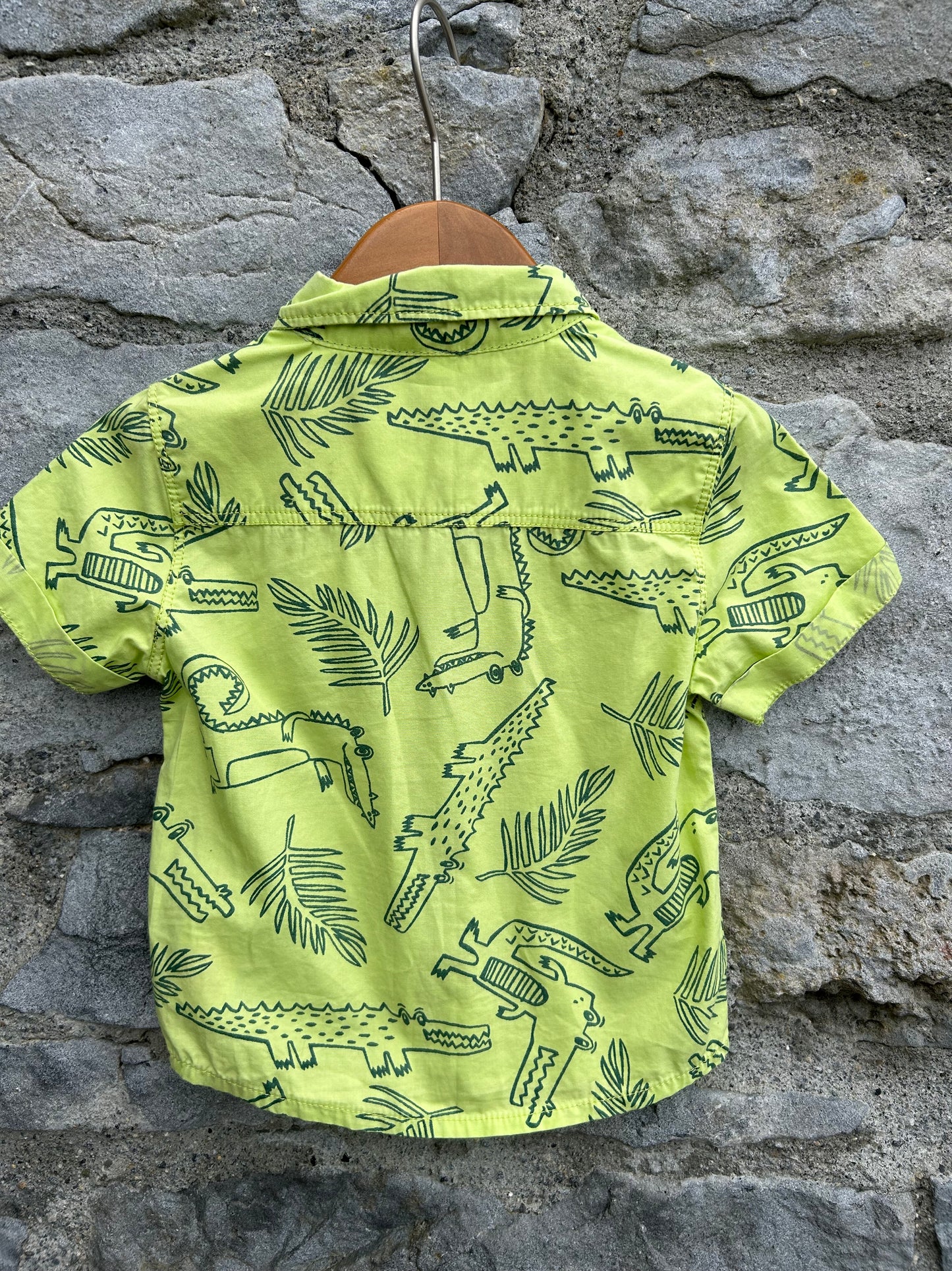 Aligators lime shirt  9-12m (74-80cm)