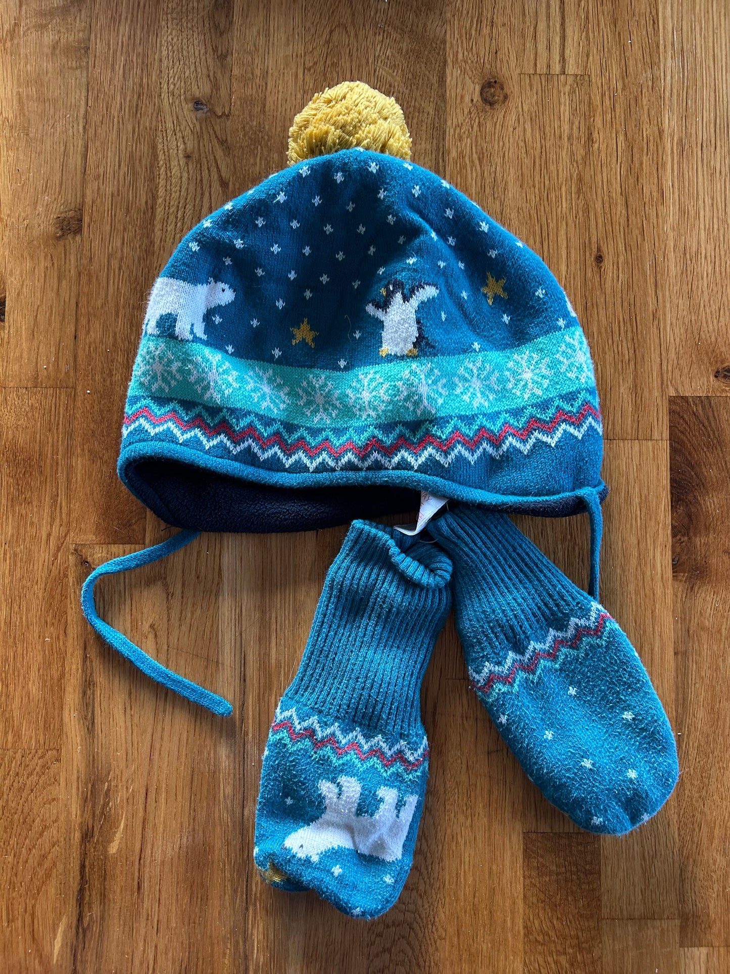 Hat&mittens penguin set  12-24m (80-92cm)