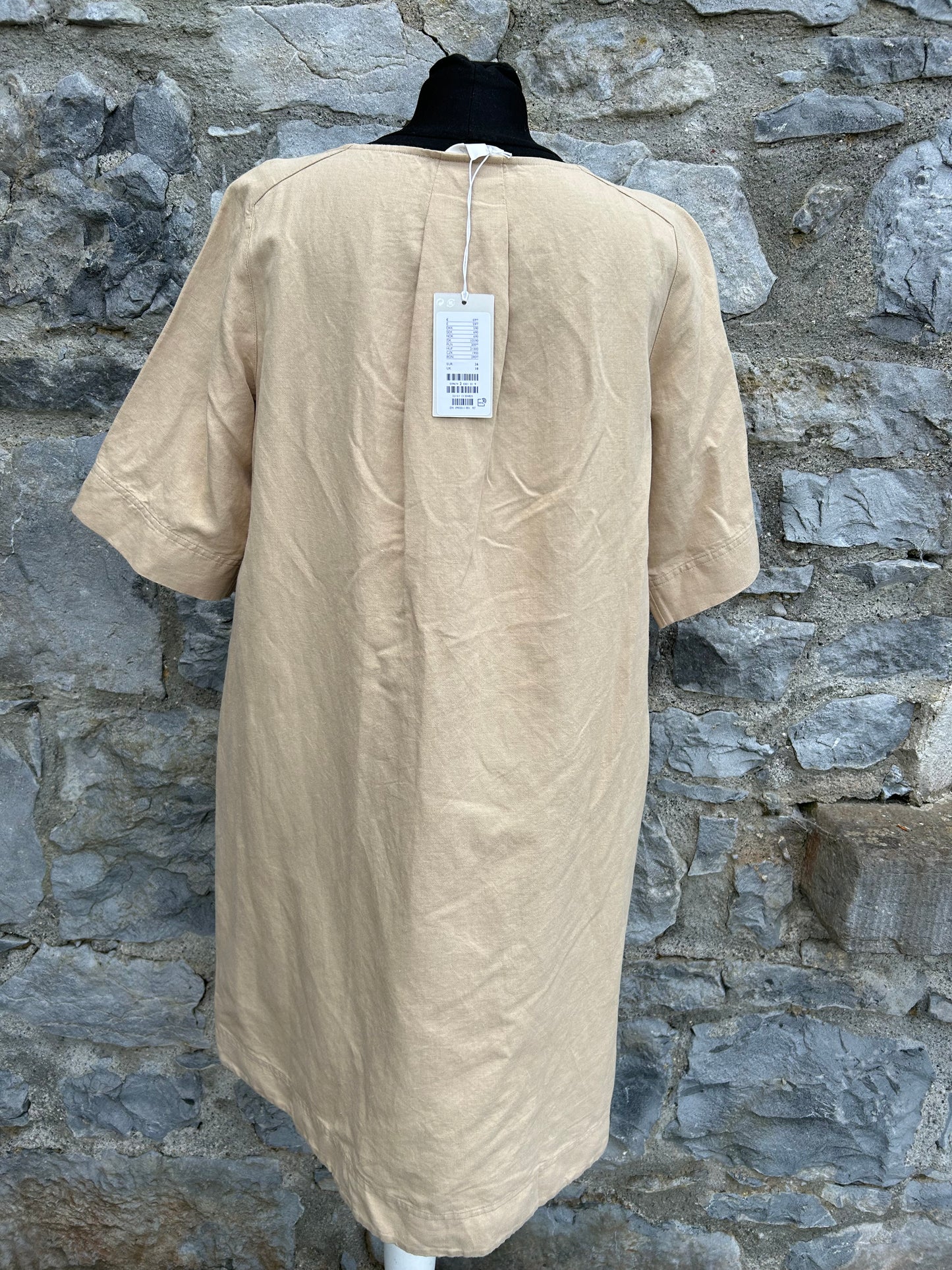 Beige linen dress uk 10-12