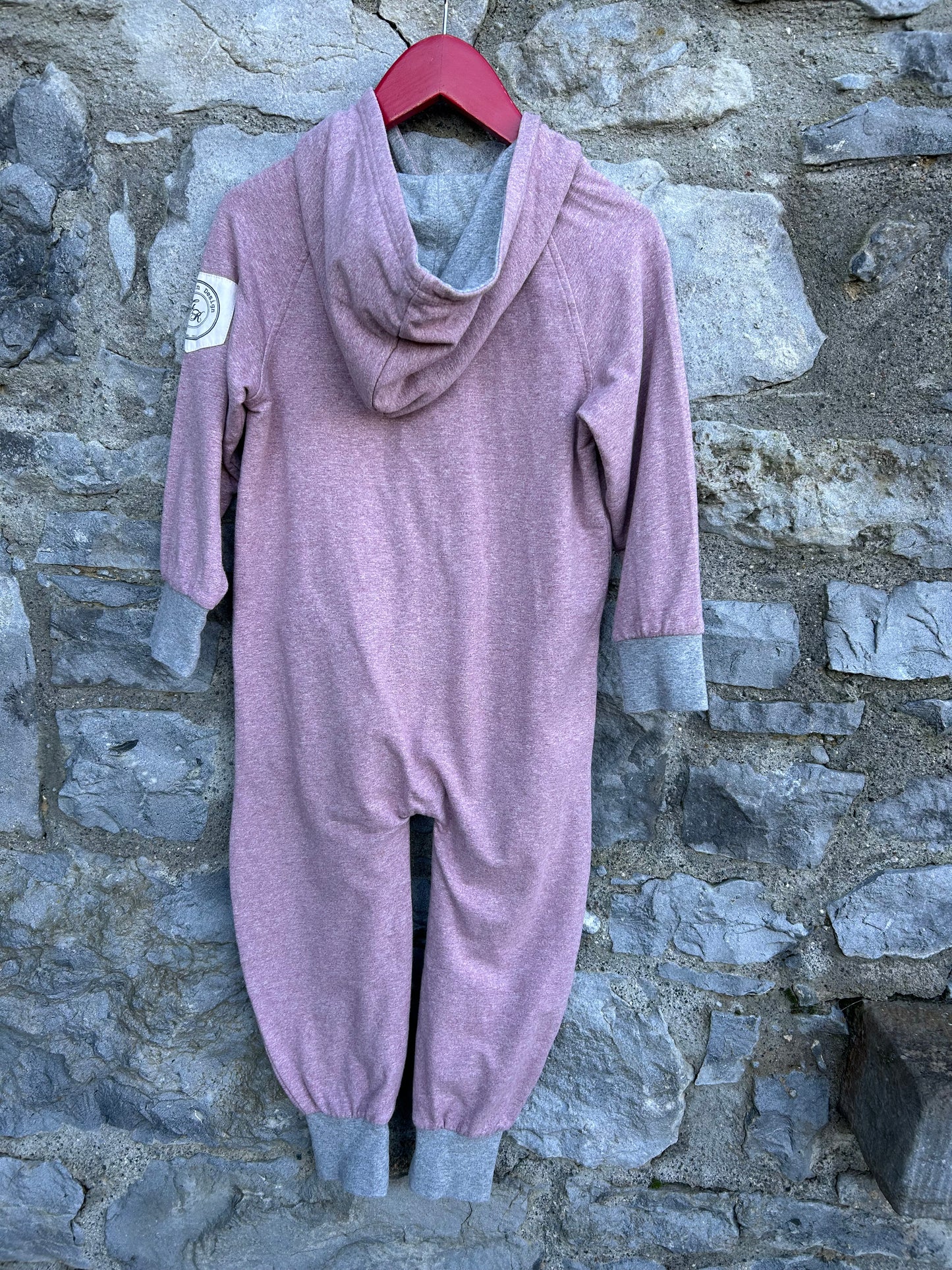 Dusty pink hooded onesie 4y (104cm)