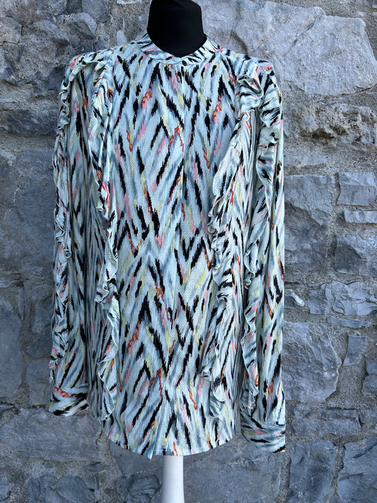 Frill Black chevron blouse uk 14