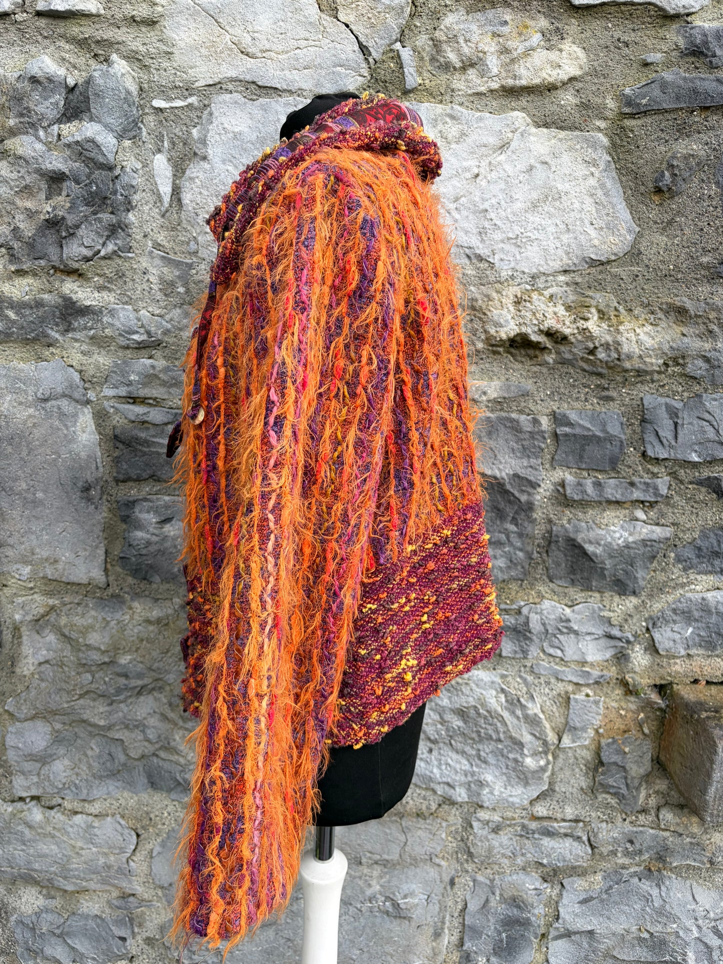 Orange cardigan with mixed embellishments uk 8-10