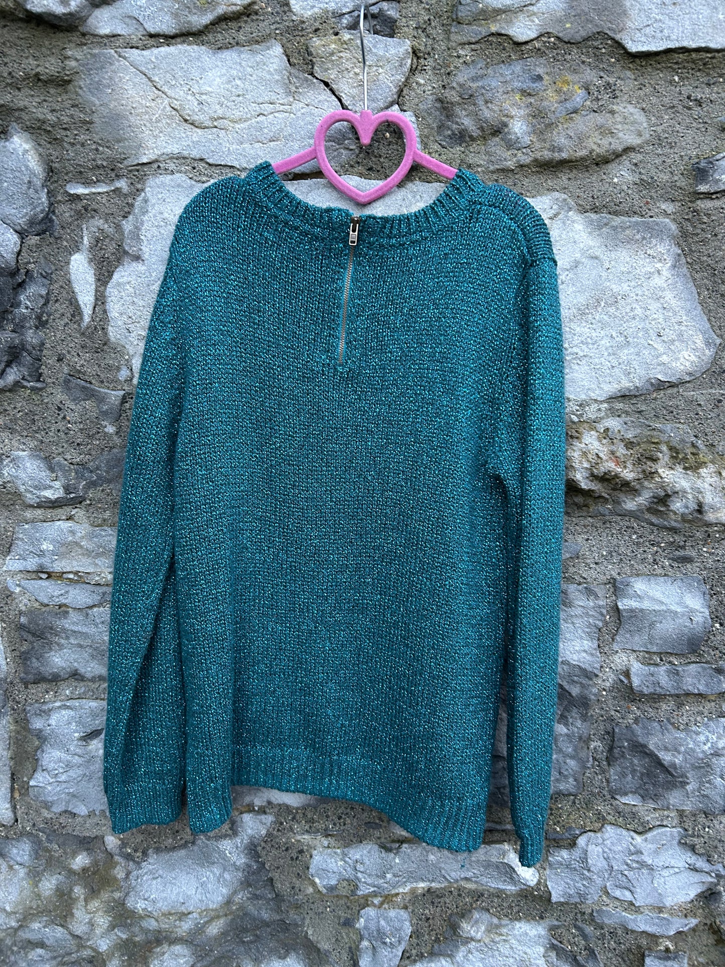 Petrol sparkly jumper 11y (146cm)