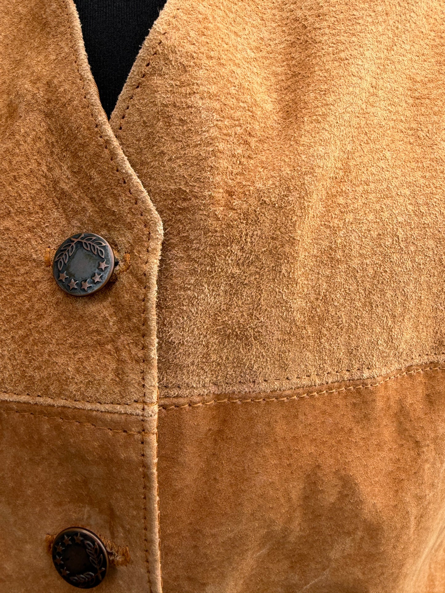 80s brown suede waistcoat Small