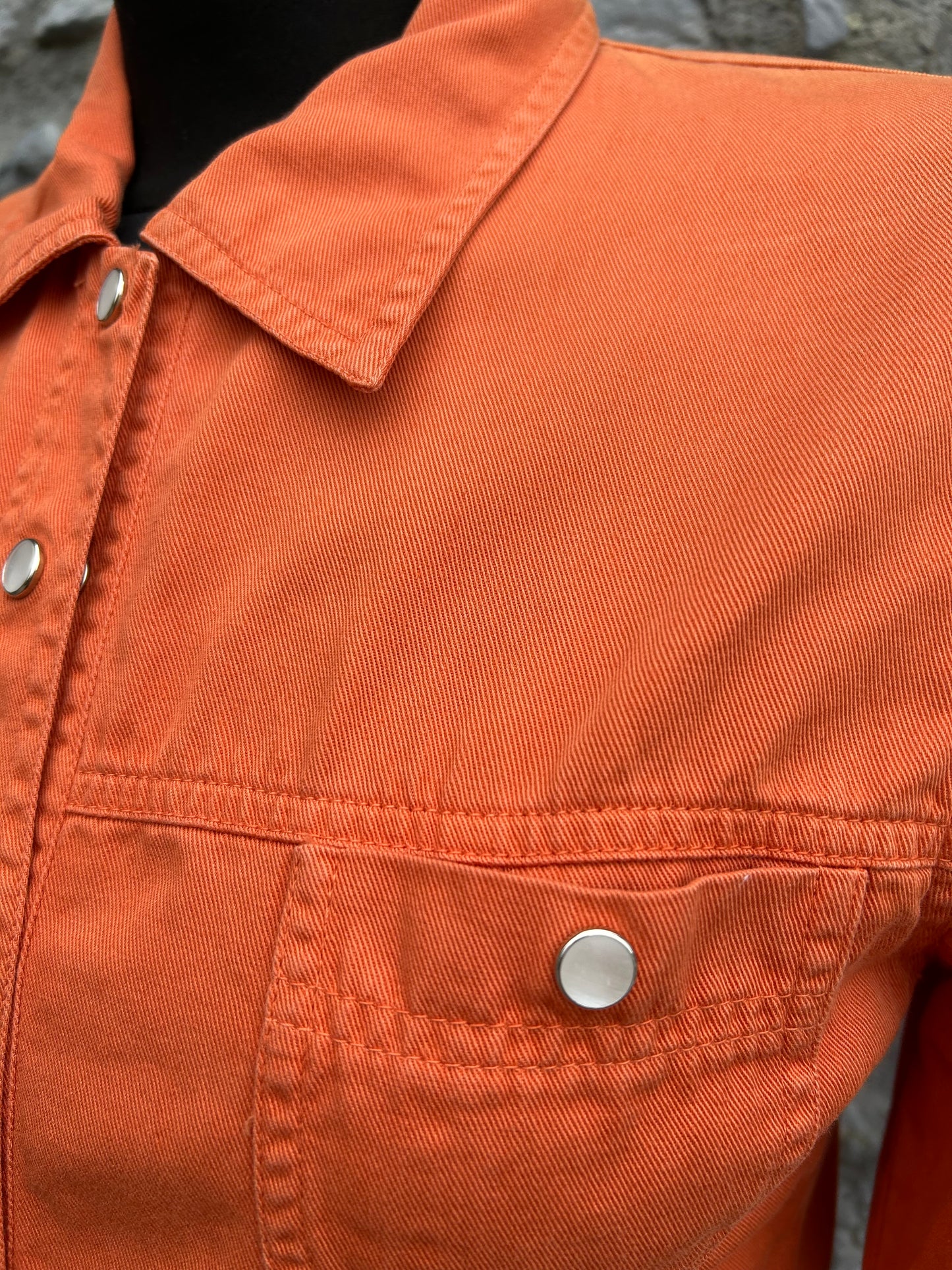 90s orange denim shirt uk 6-8
