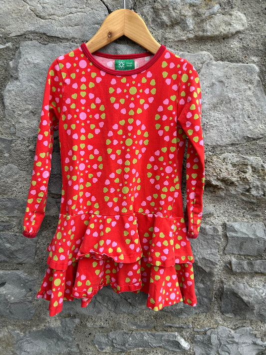 Hearts mandala red dress   4-5y (104-110cm)