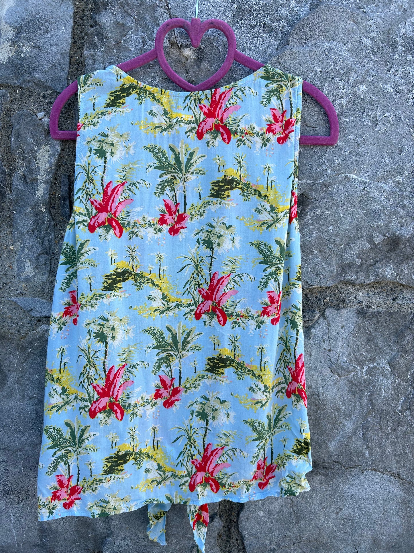 Tropical flowers sleeveless shirt  11-12y (146-152cm)