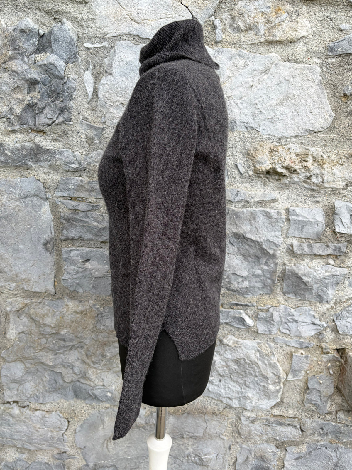 Grey cashmere turtle neck jumper uk 8-10