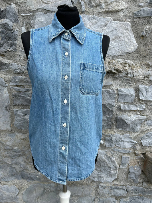 90s denim sleeveless shirt uk 6-8