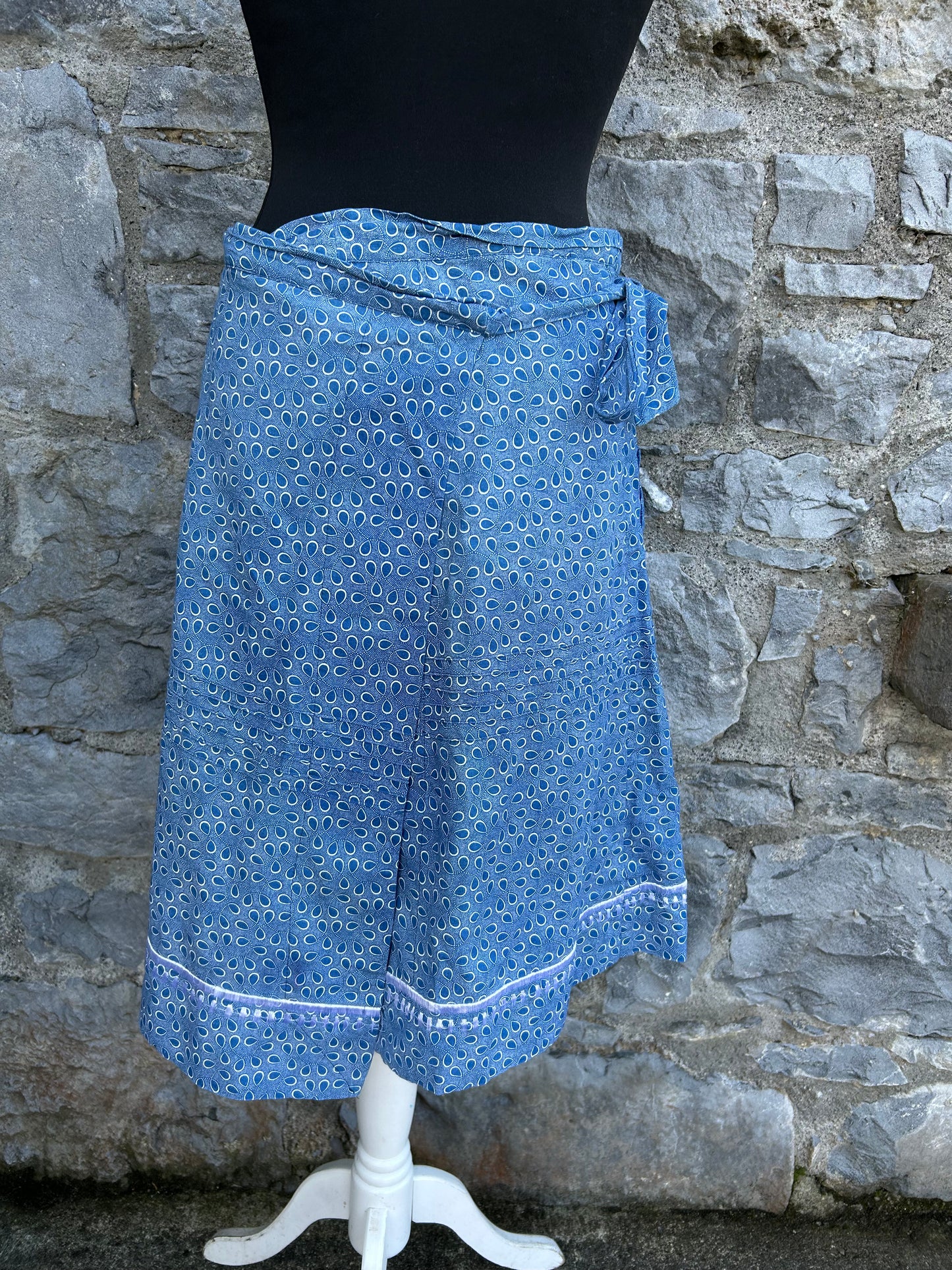 Blue paisley wrap skirt uk 12-14