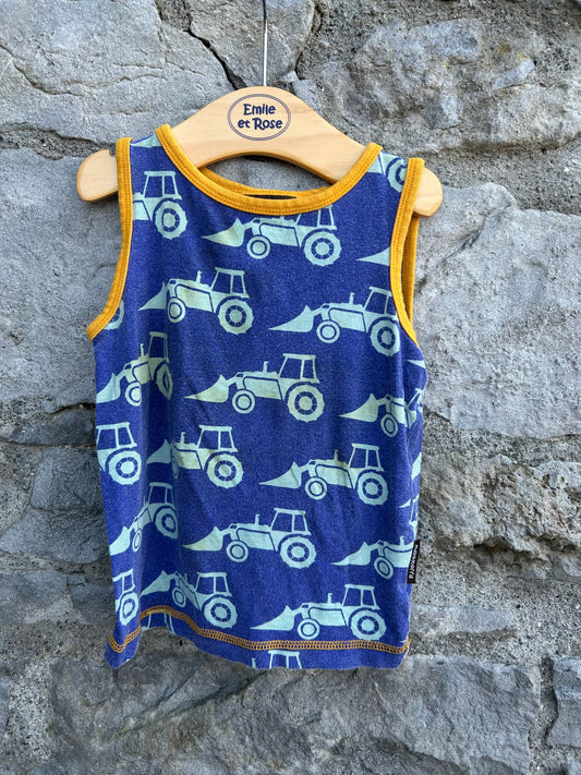 Tractors blue tank top  18-24m (86-92cm)